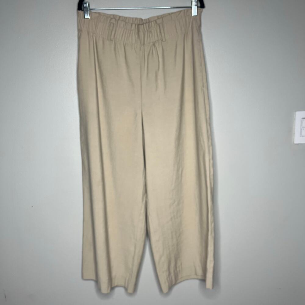 Ann‎ Taylor High-Rise Wide Leg Pull On Palazzo Pants Tan Size L Old Money Resort